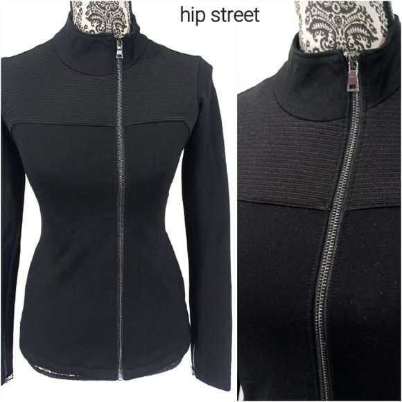 THE BASE Zip Front & Sleeves Bodycon Stretch Jacket XS - Picture 1 of 5
